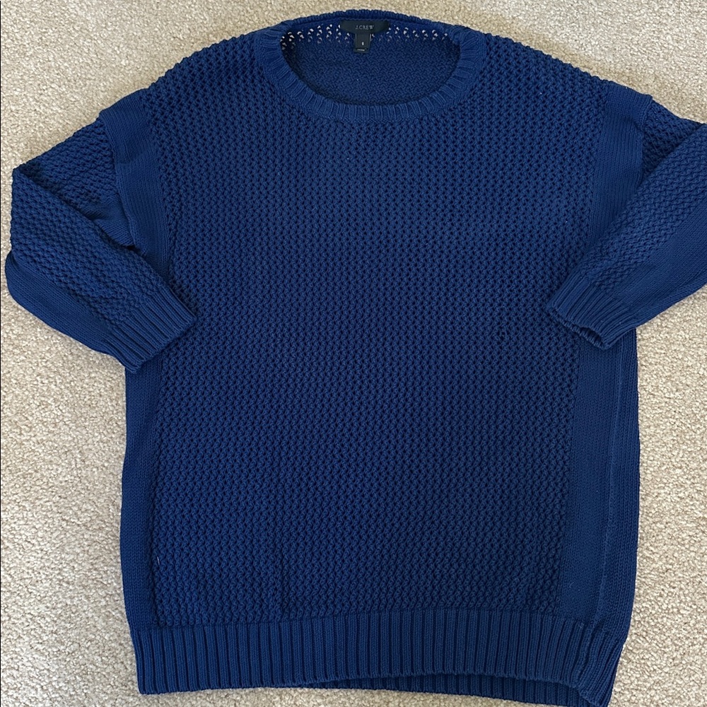 J.Crew Navy Cotton Beach Sweater